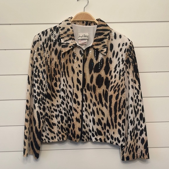 Joseph Ribkoff sequin Leopard Jacket - Picture 1 of 16
